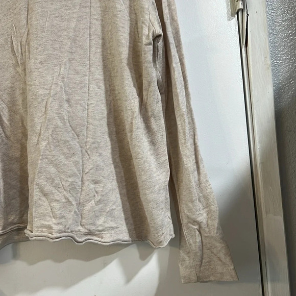 Wilt Lagenlook Boxy Long Sleeve Top Distressed Cream Cotton Cashmere Silk M - Picture 3 of 11